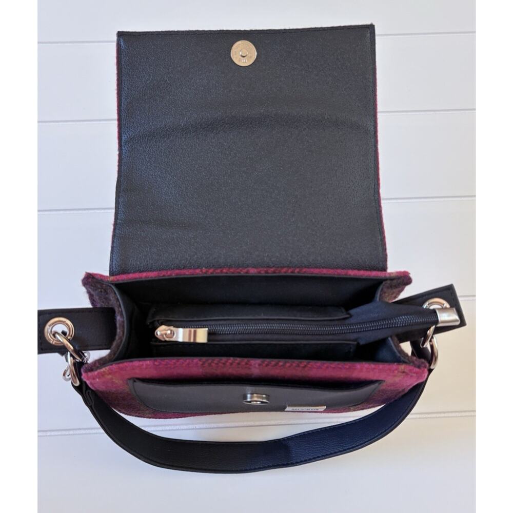 Mucros Weavers Irish Wool Tweed Pink Plaid Handbag Heritage Preppy Academia - Picture 5 of 15